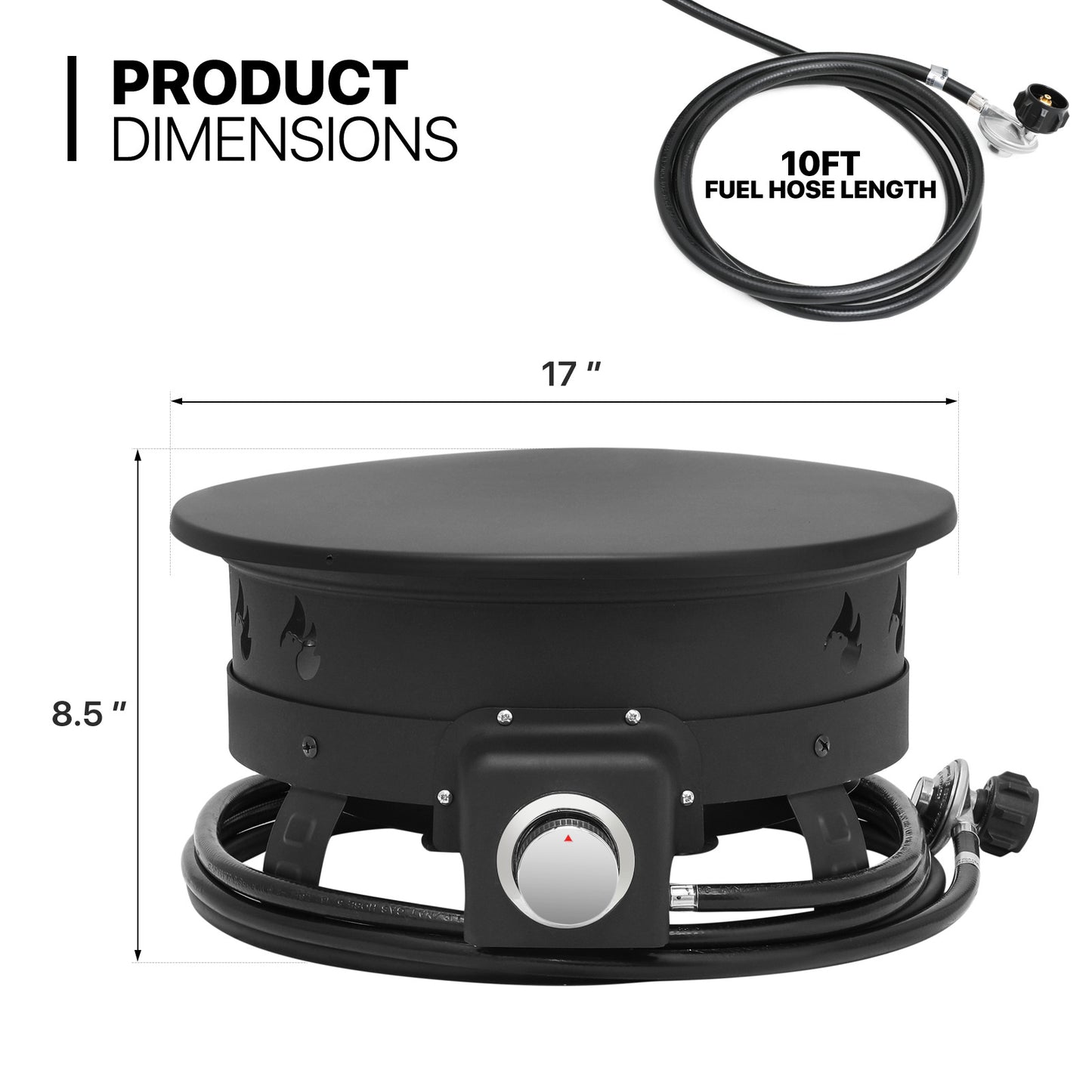52,000 BTU Propane Fire Pit - with Cover, Lava Rocks