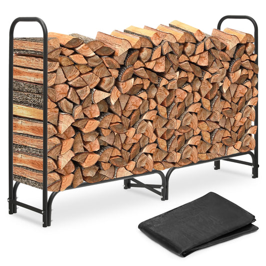 7 Ft Firewood Storage Rack - with Waterproof Cover
