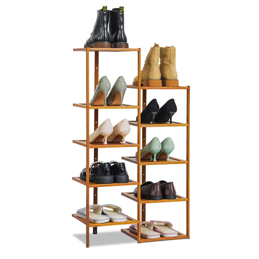21" Twin Stand Shoe Rack - Brown