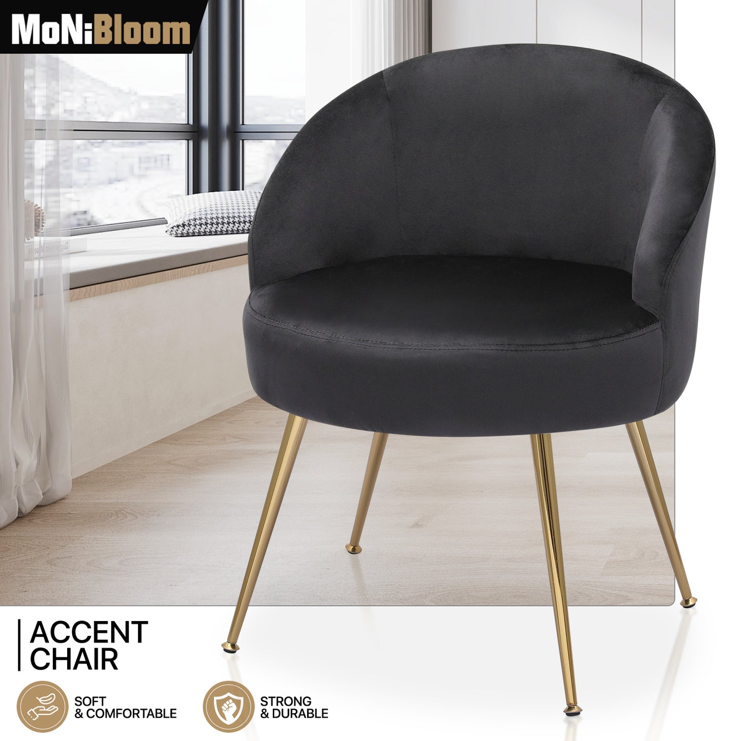 Modern Tufted Velvet Upholstered Accent Chair