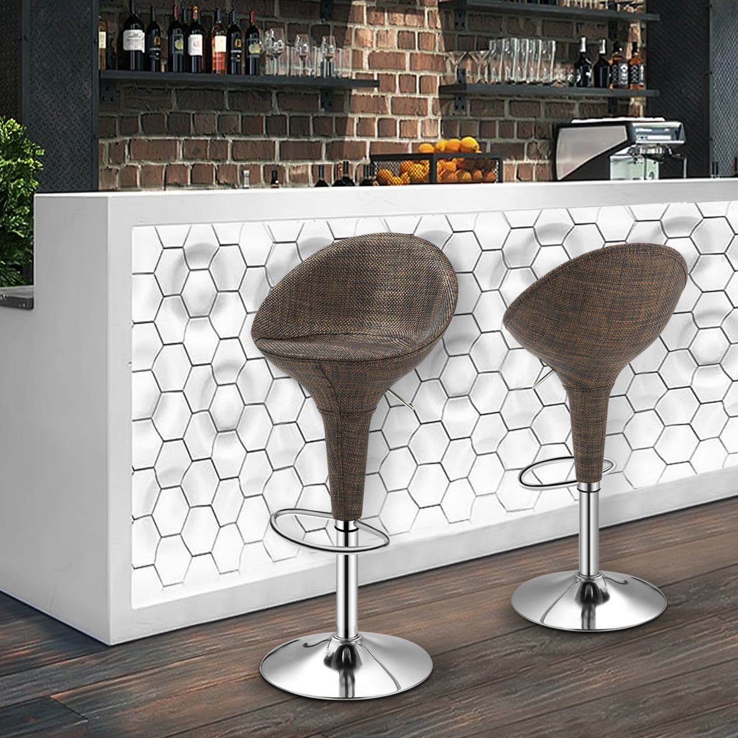 Oval Bar Stool 2 Pcs