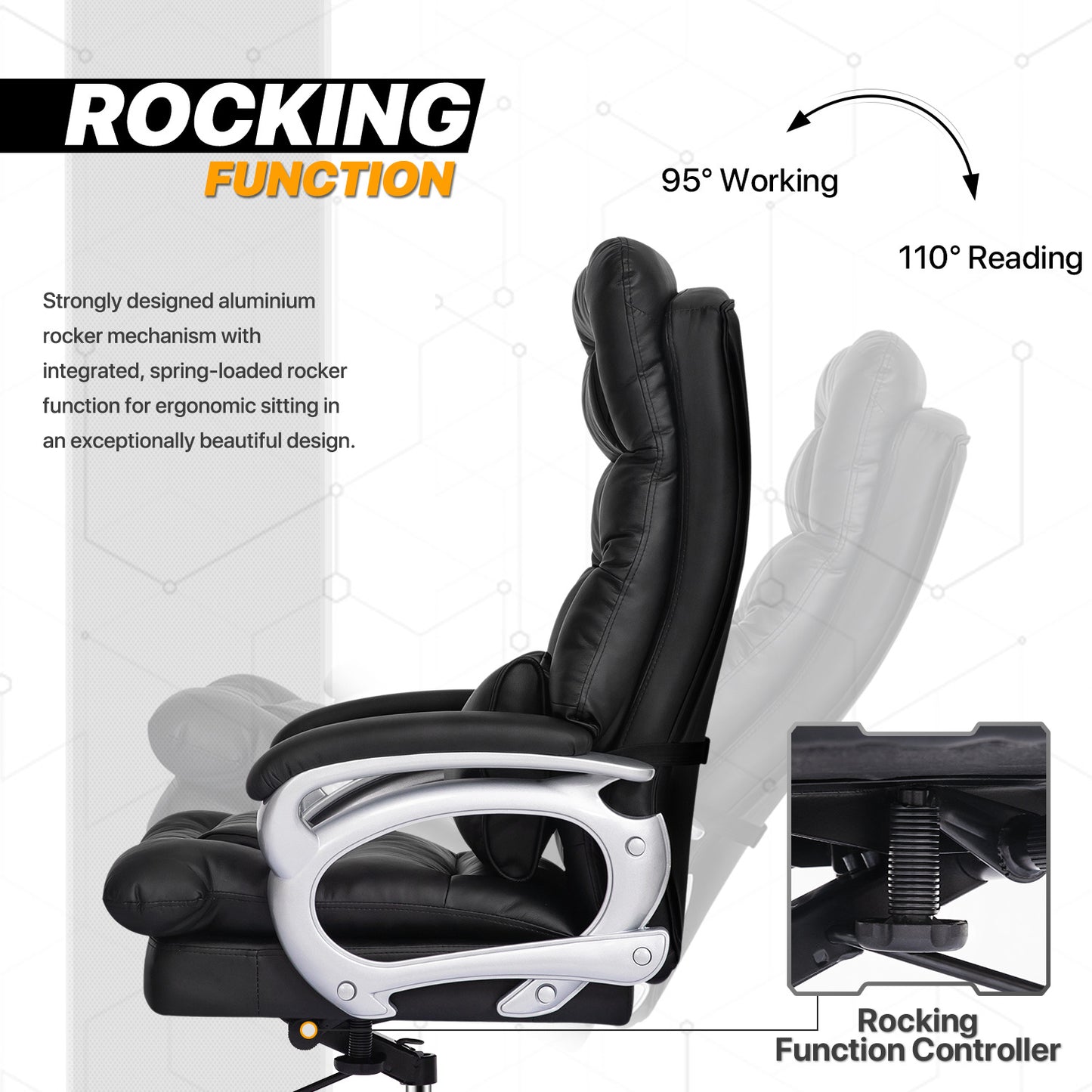 Faux Leather Executive Chair with Lumbar Support