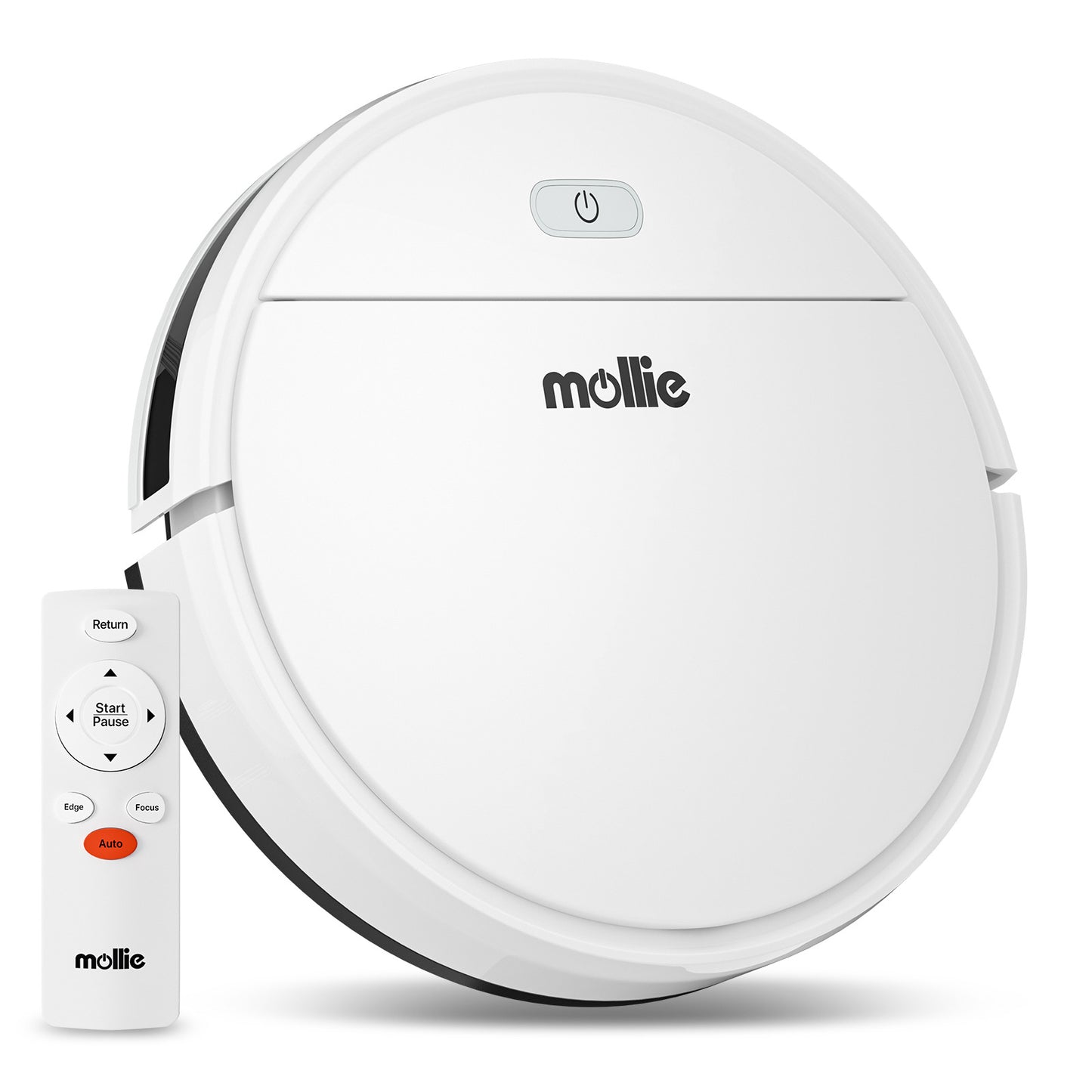 Robot Vacuum - 310ml Dustbin - w/Dry Mop+Remote Control - White