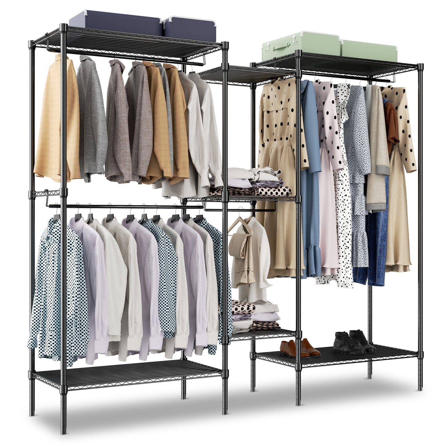 Carbon Steel Adjustable Clothes Rack - 79'' Length