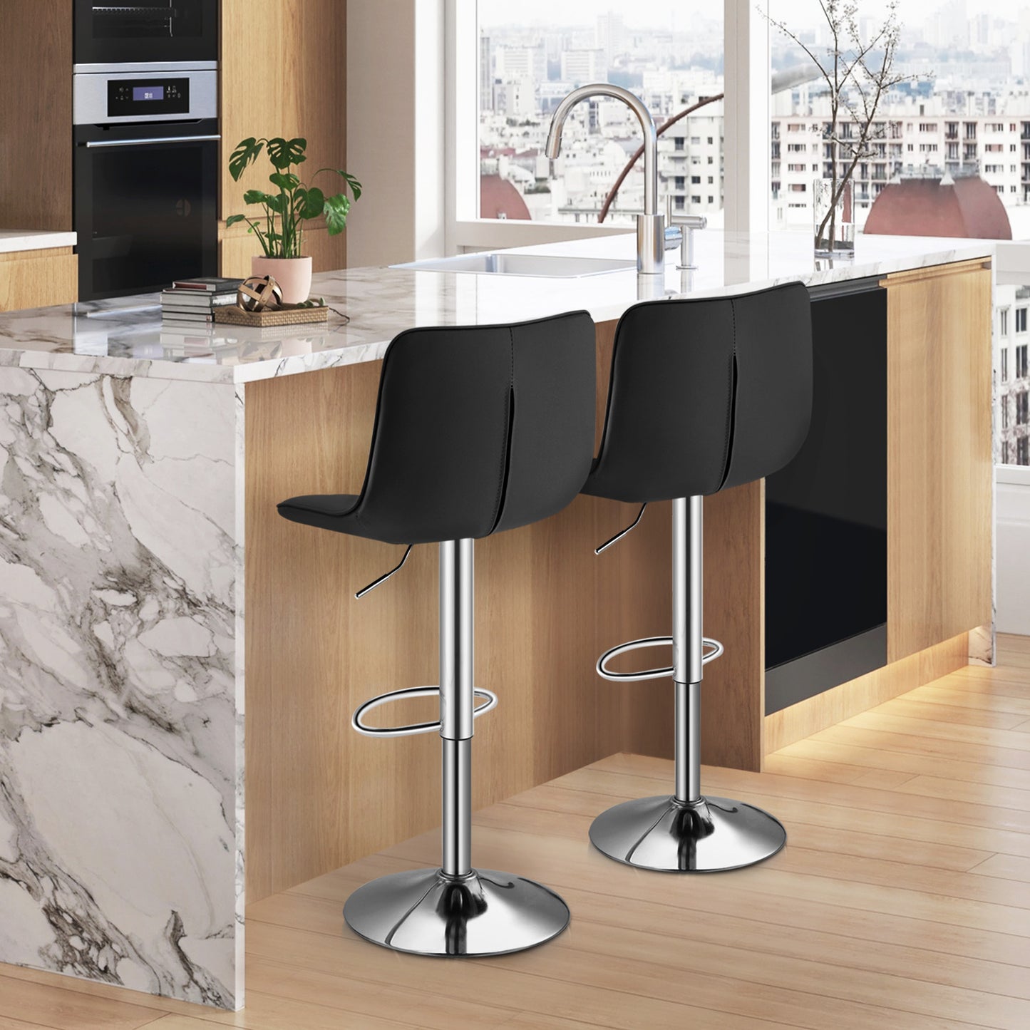 Strip Pattern Bar Stool 2 Pcs