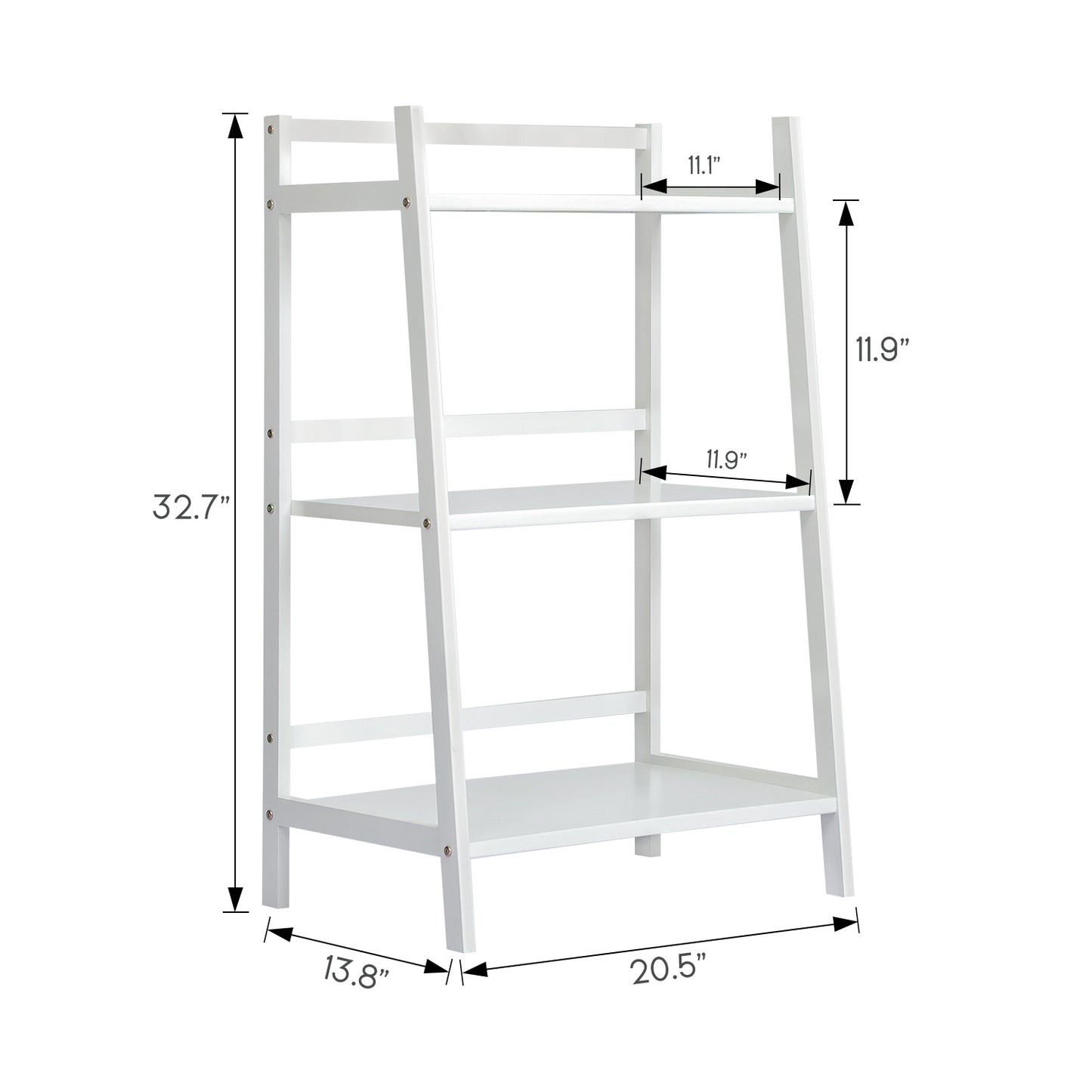 Simplified Trapezoid Multi-Functional Flower Plant Rack - 3 Tier - White