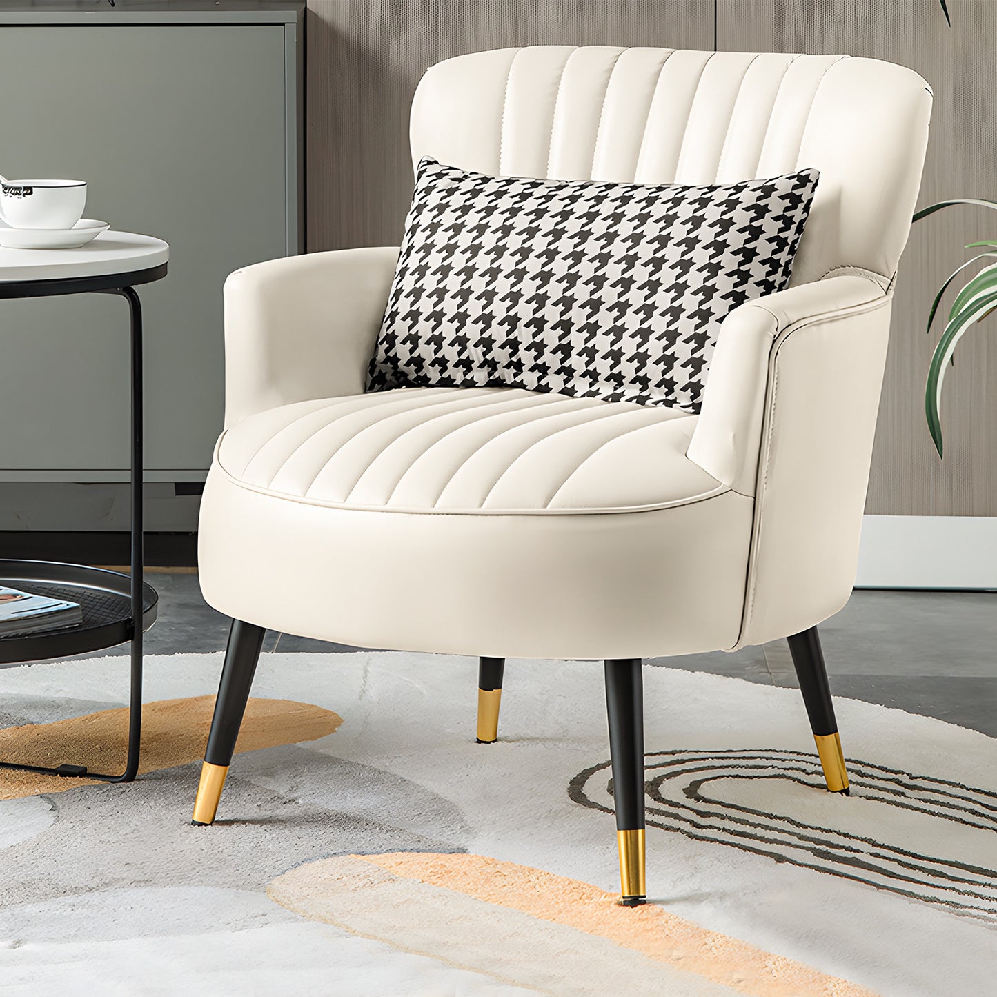 Laux Leather Accent Chair - Single Sofa - 30" Width