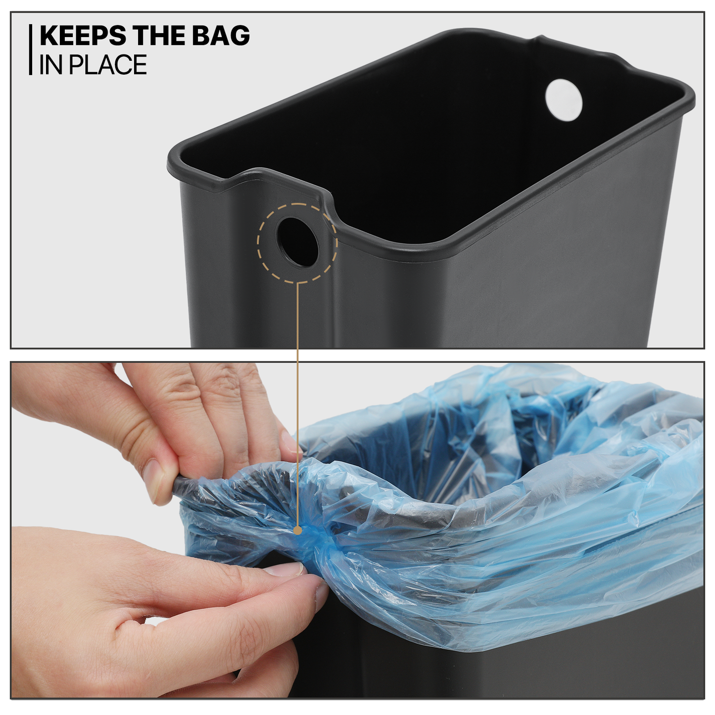 1.3 Gallon Hanging Trash Can - with Removable Inner Basket
