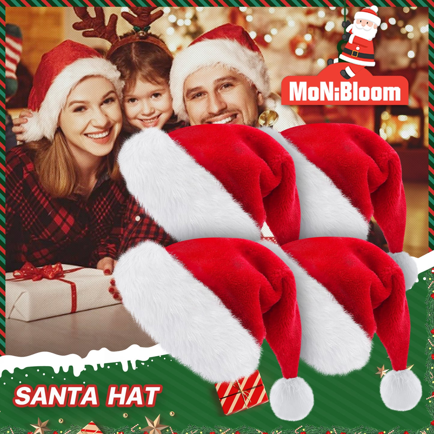 Short Plush Christmas Hat