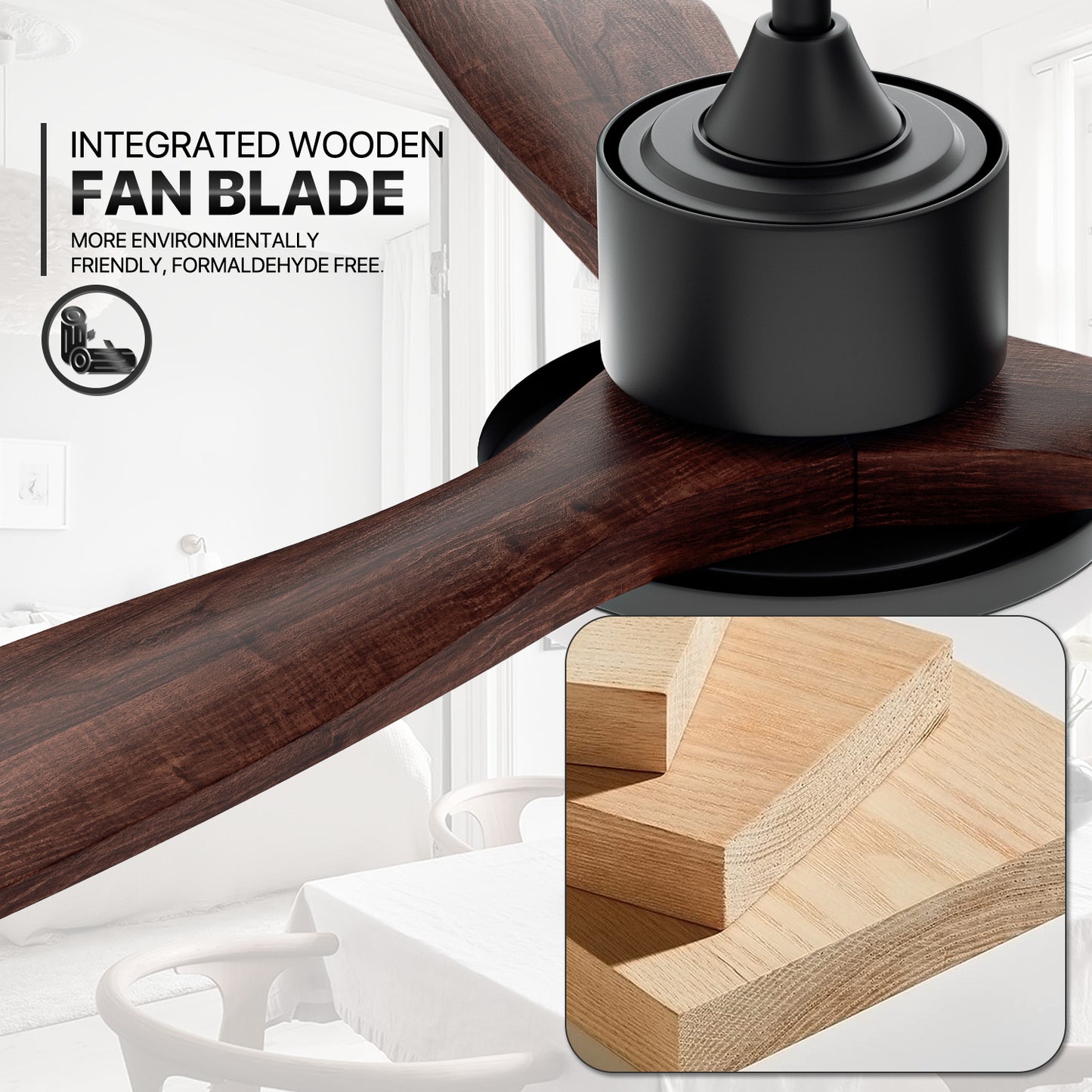 42" Reversible Lighting Ceiling Fan - 3 Blades
