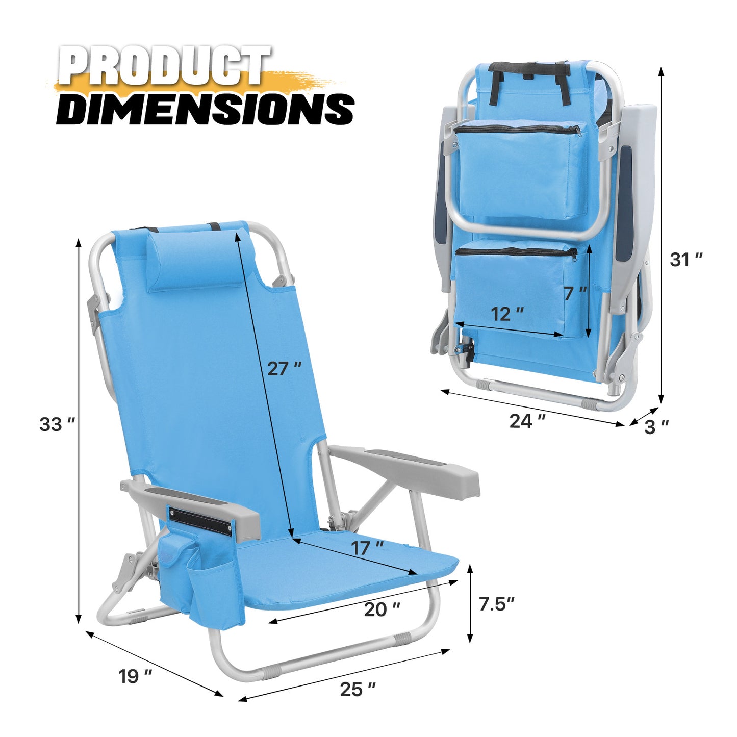 Five Position Adjustable Chair - Oxford Fabric - Aluminum Tube - 2P