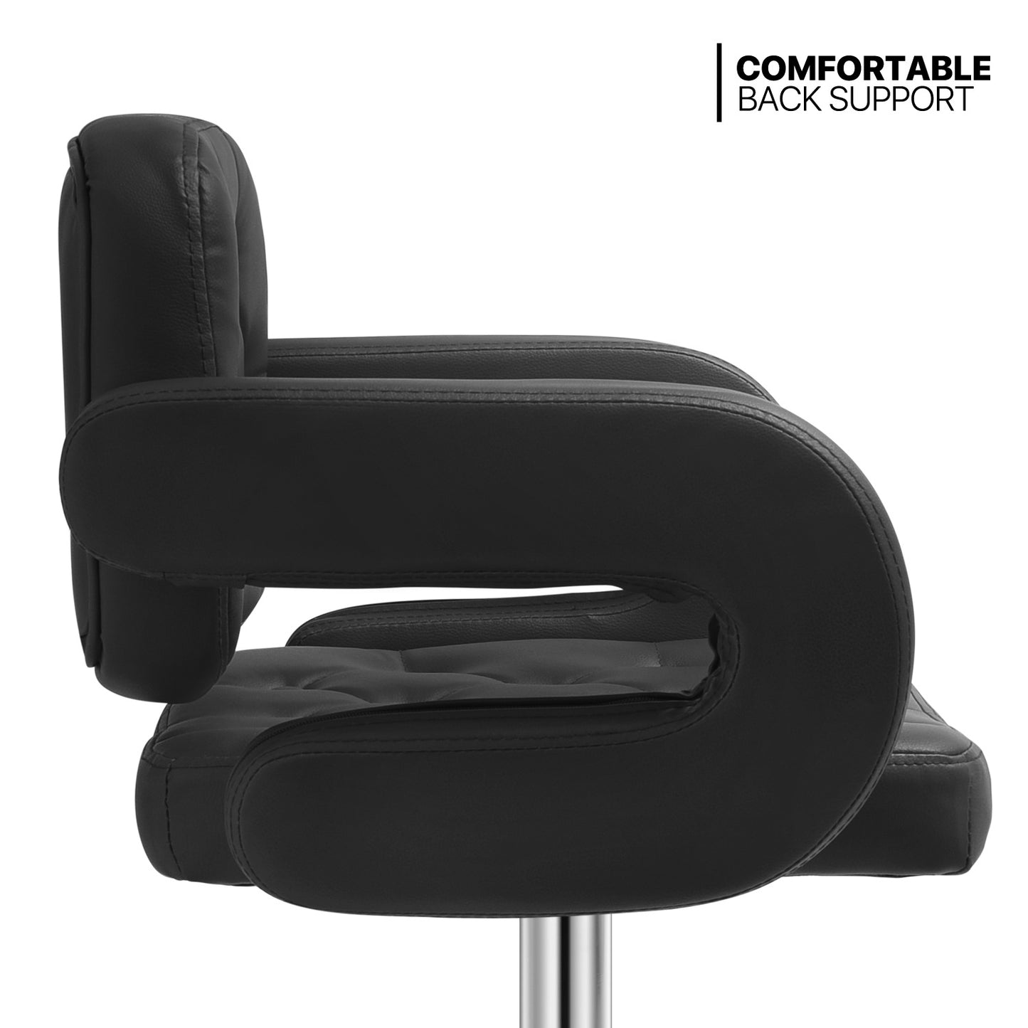 Diamond Pattern Bar Stool w/Handrest 2 Pcs