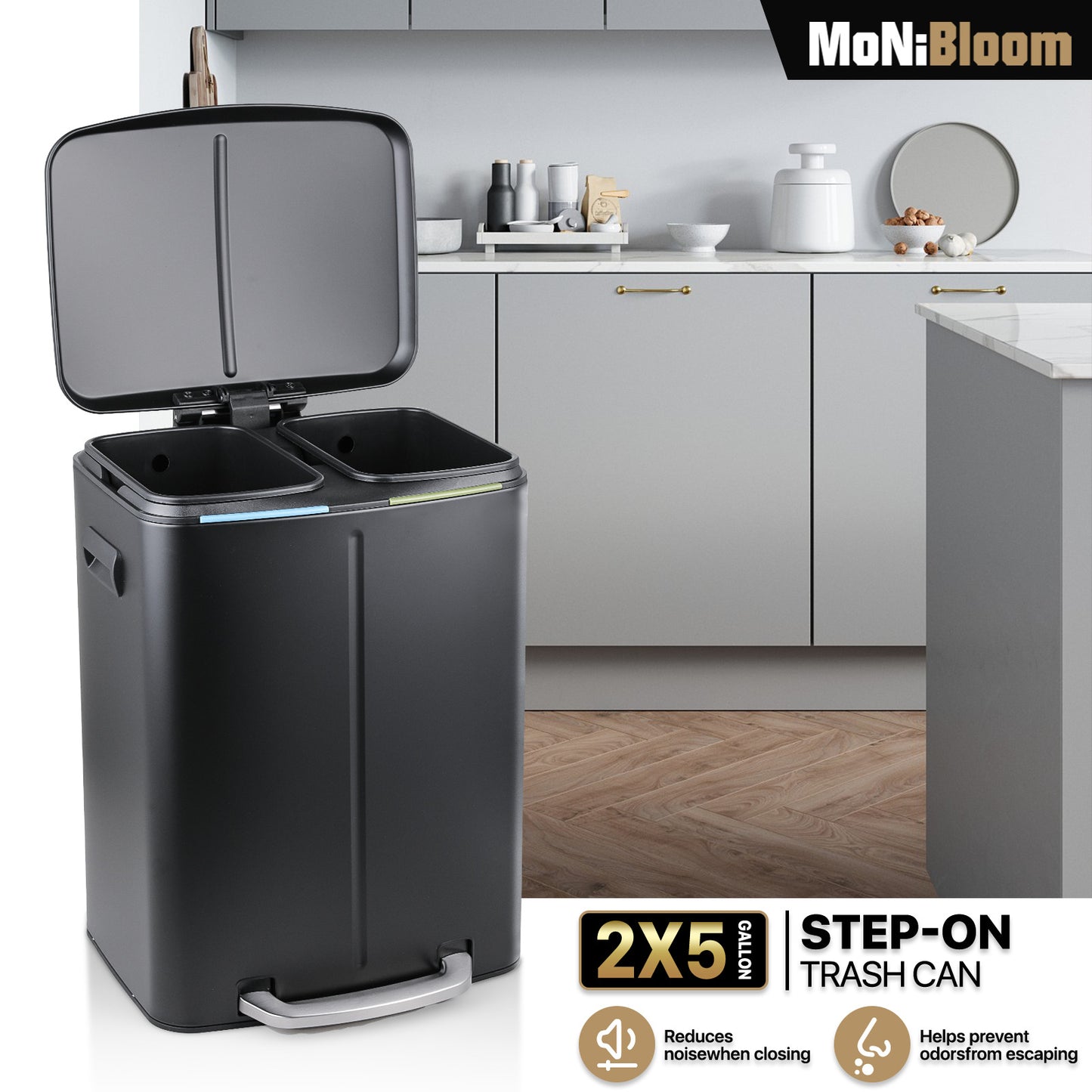 Step-On Trash Bin - 20L + 20L