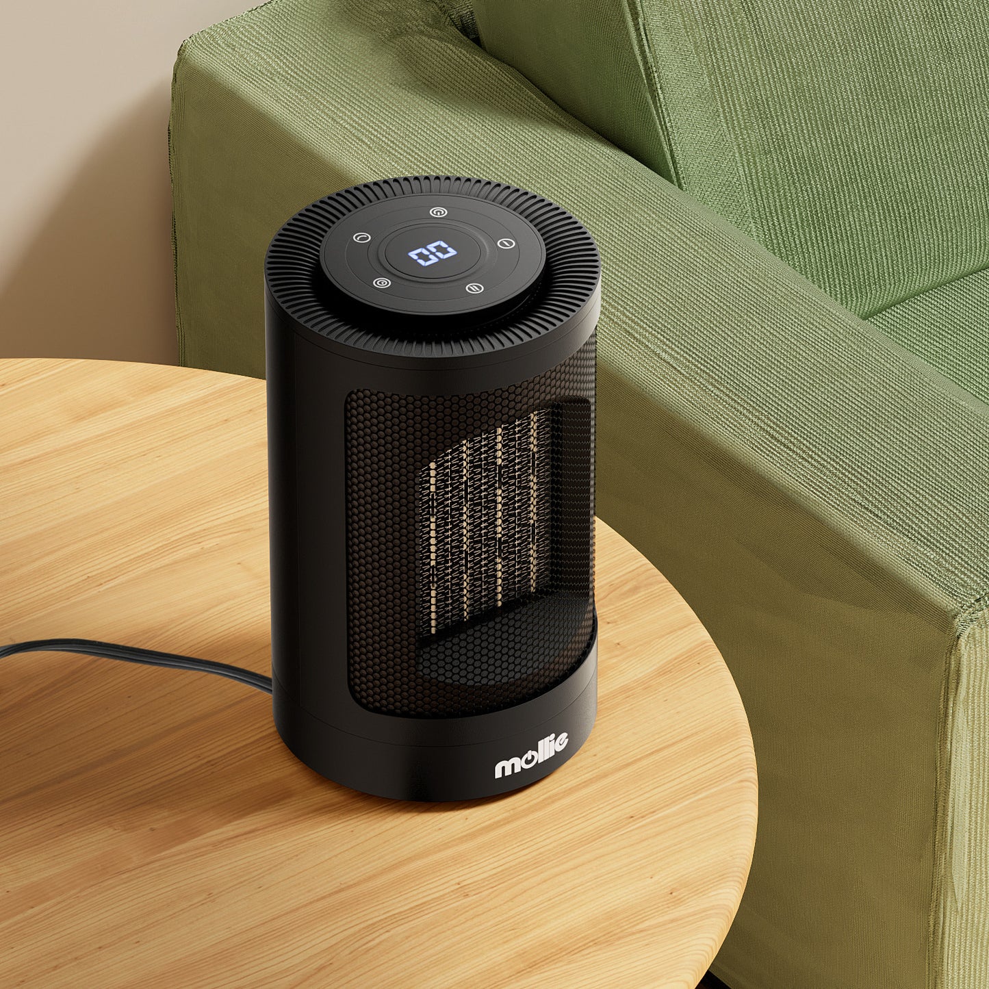 1500W Electric 3 Modes Cylindrical PTC 160 sq.ft Space Heater w/Remote