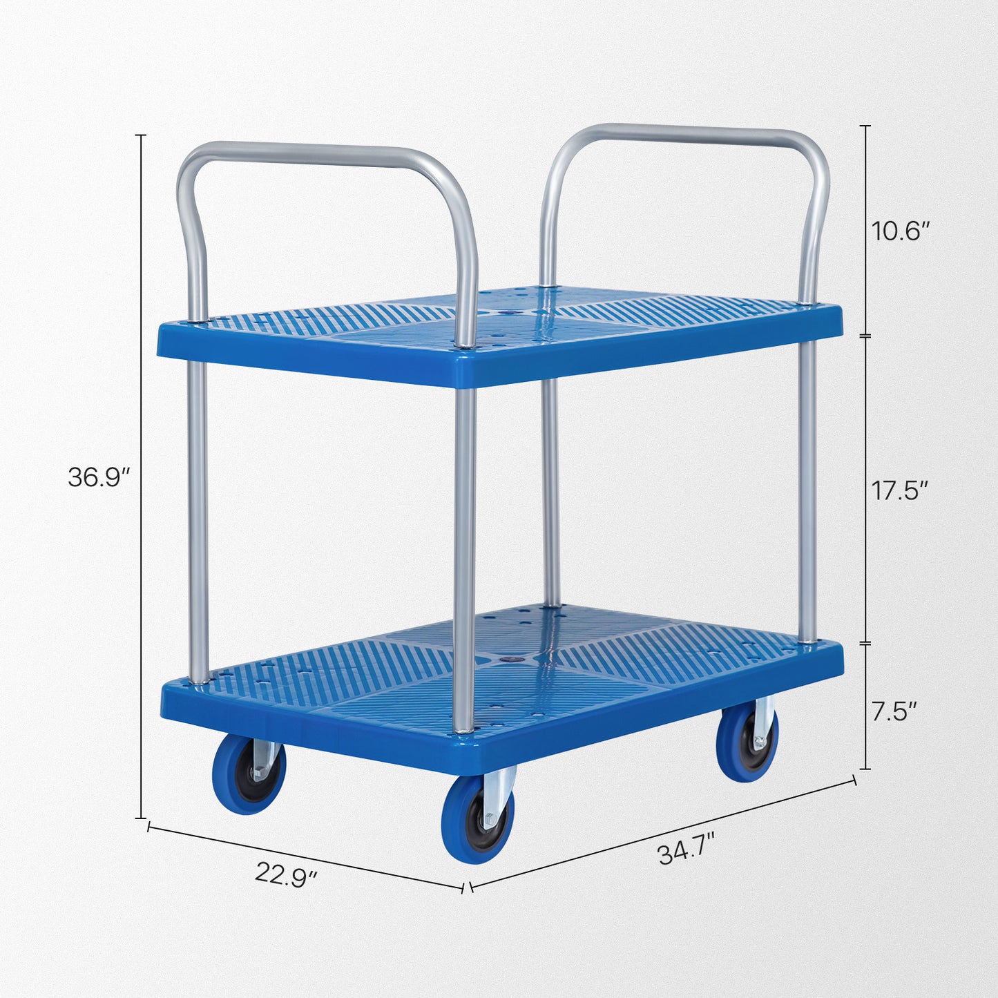 2 Tier Rolling Utility Cart
