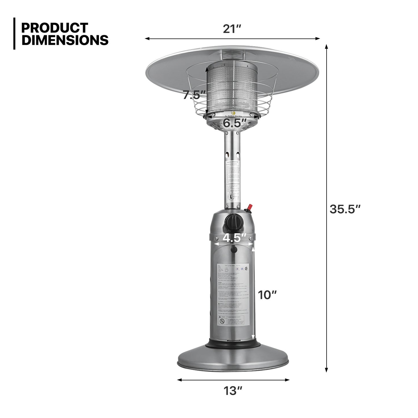 Portable Patio Heater - Steel