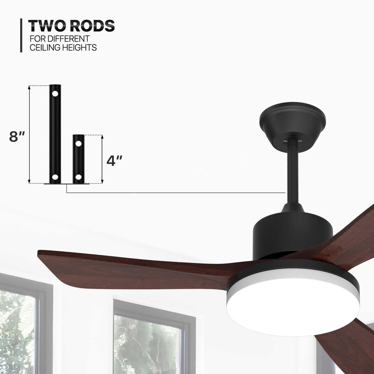 42" Reversible Lighting Ceiling Fan - 3 Blades