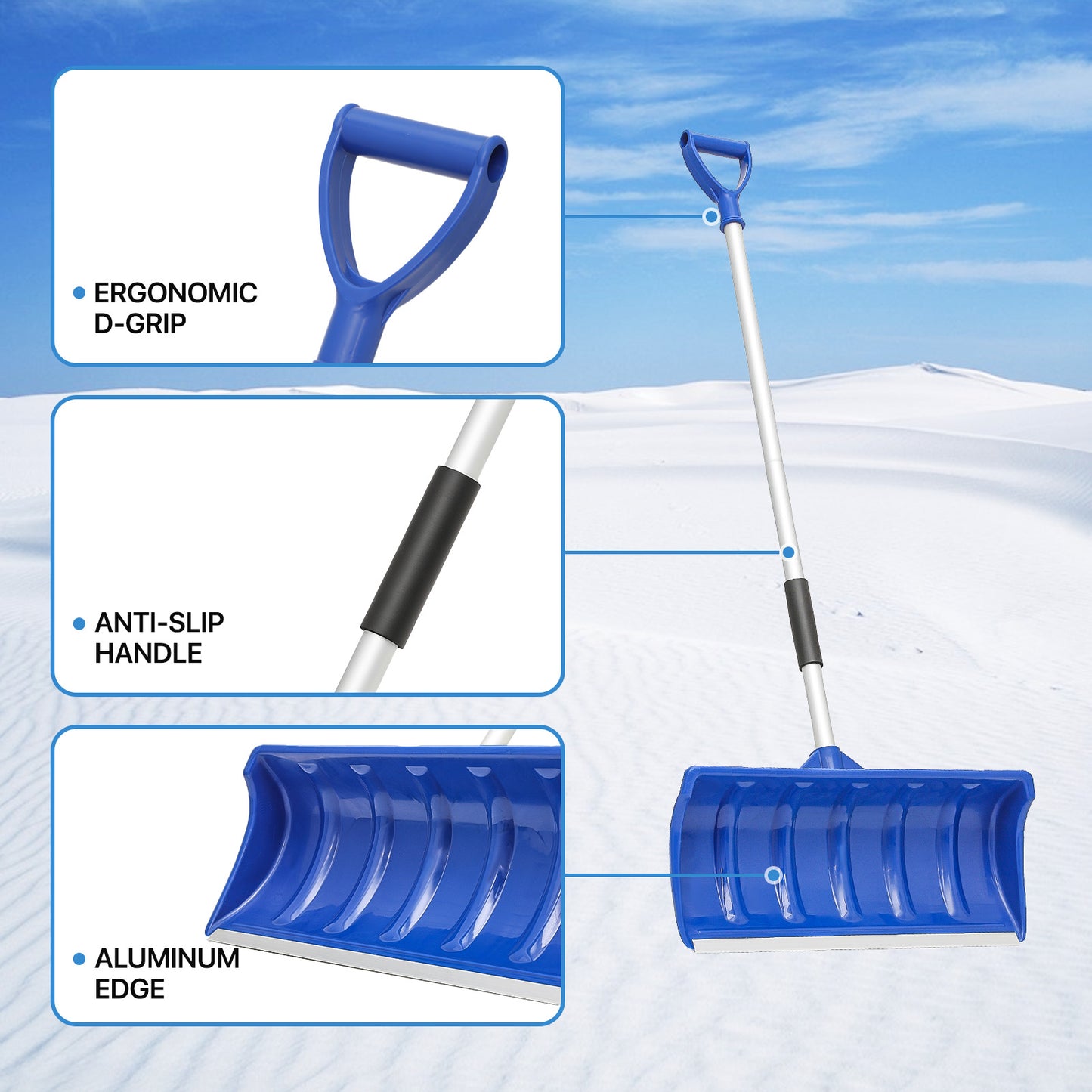 Snow Shovel - 4.5 FT Height - Blue