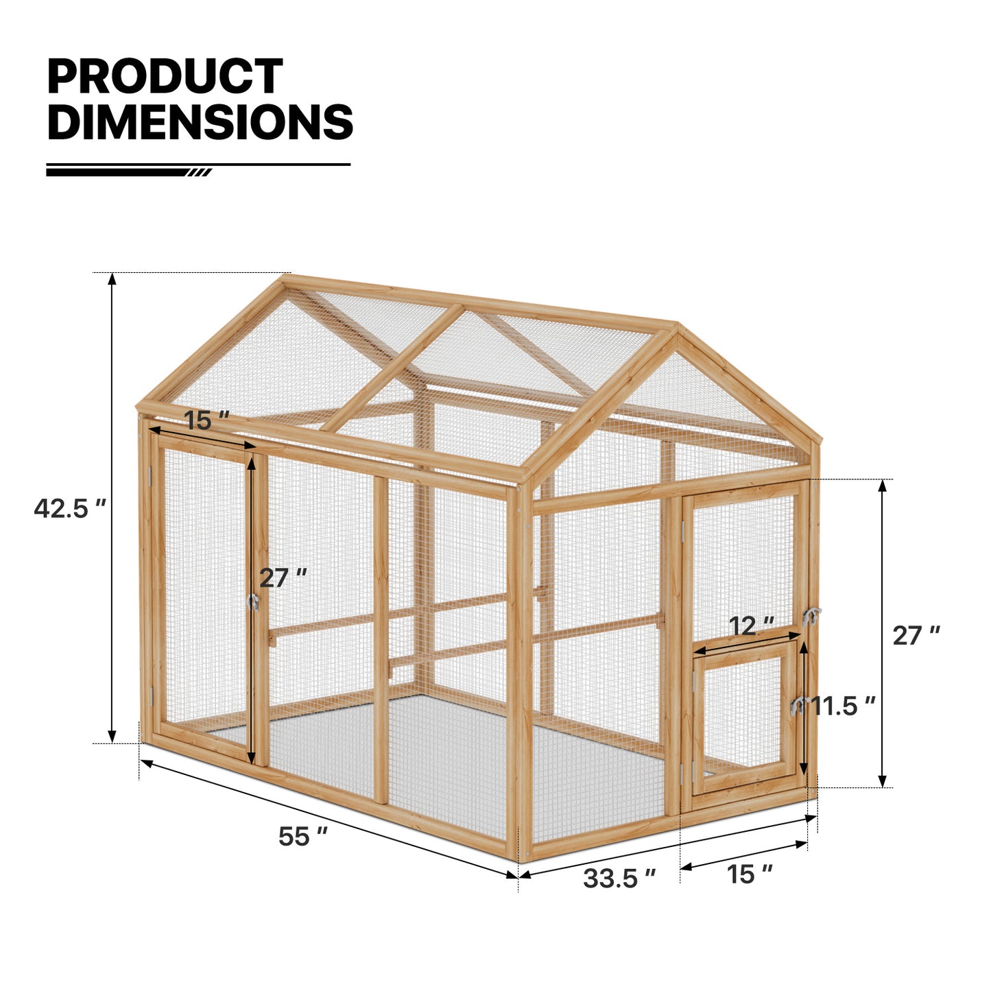 Chicken Coops Wooden Rabbit Hutch Hen House Spire Shaped Pet Cage w/Secure Lock