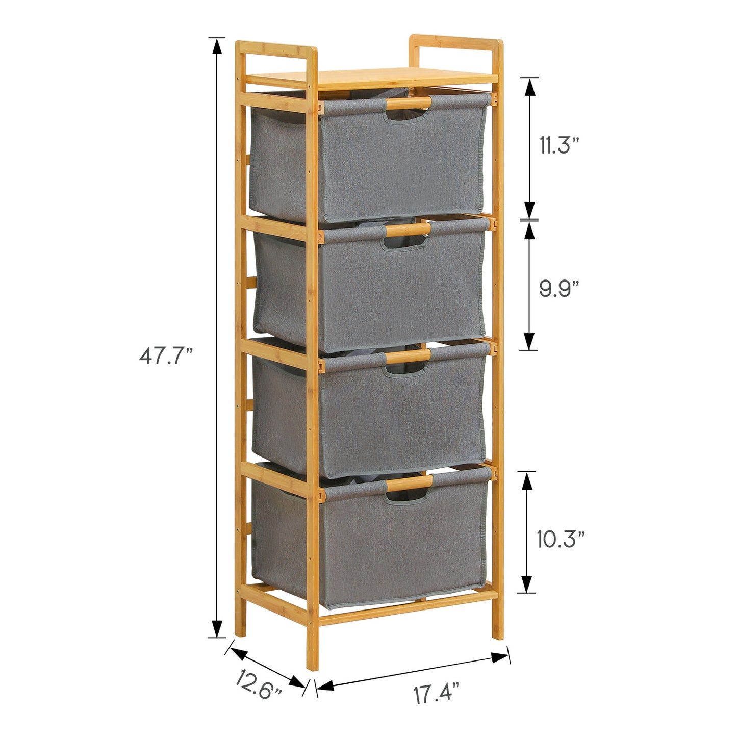 Fabric Drawer Clothes Organizer - Bamboo/Fabric - Grey
