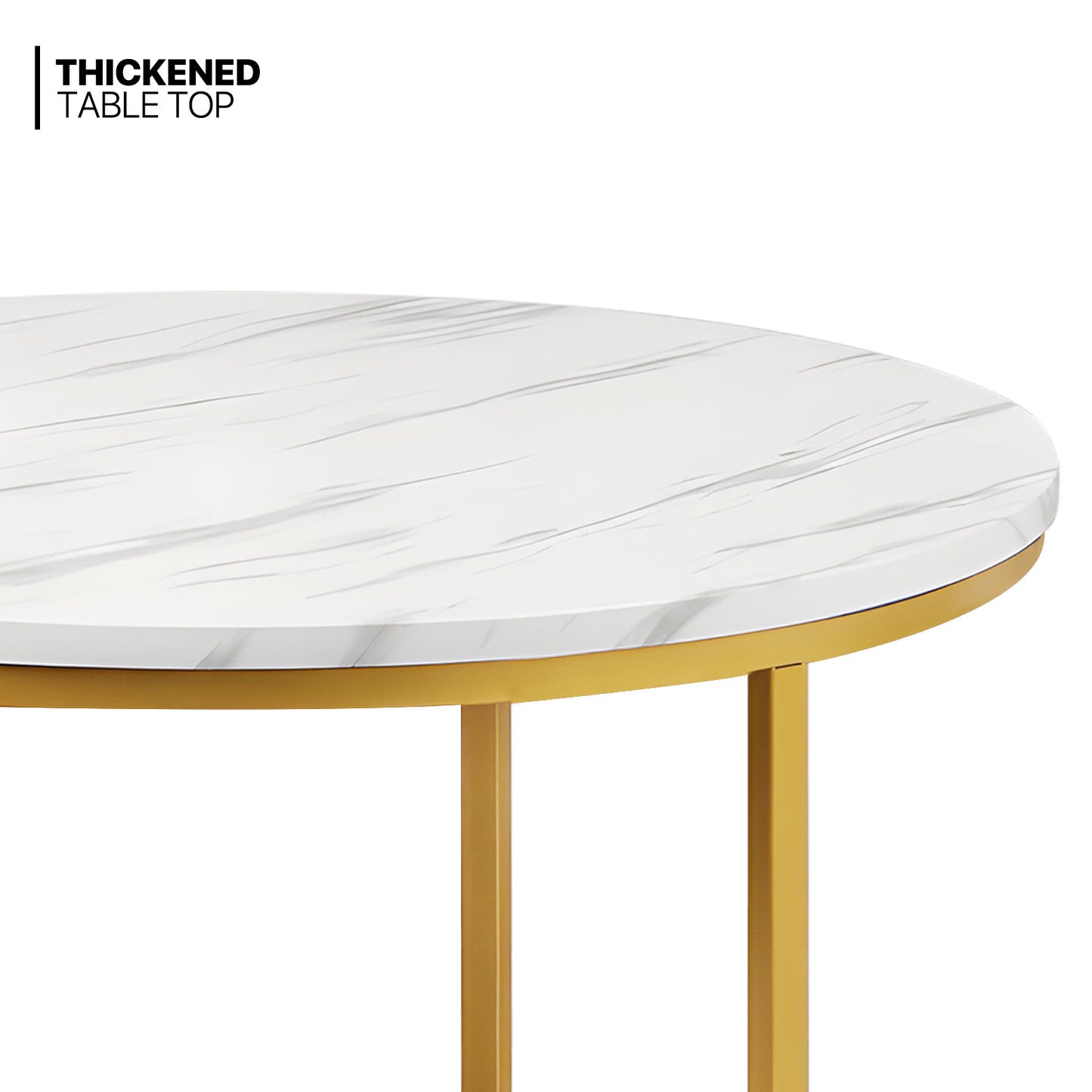 2-Piece Nesting Round Coffee Tables - Marbling Tabletop
