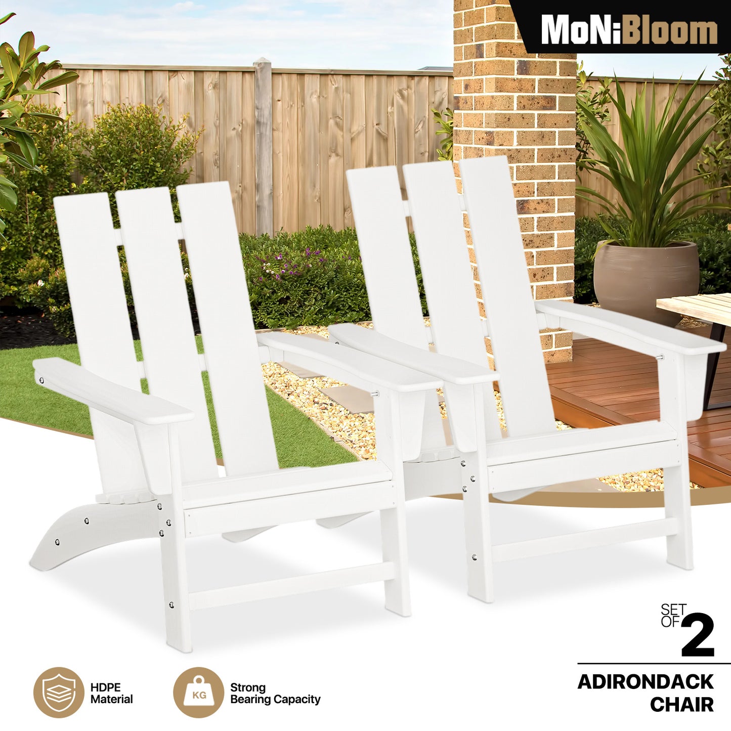 Set of 2 Patio Adirondack Chair
