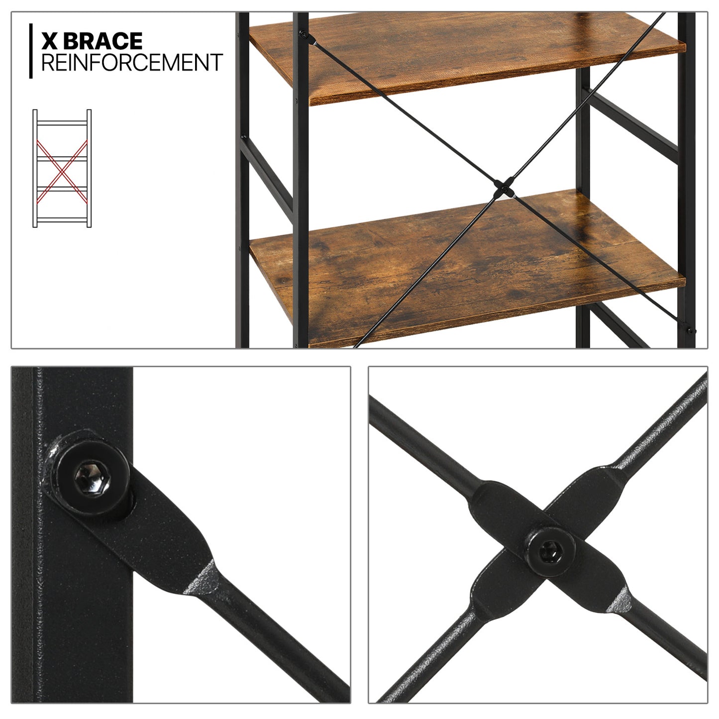 Multipose-use Bookcase Storage Rack 24"x12"x47.5" - 4 Tier