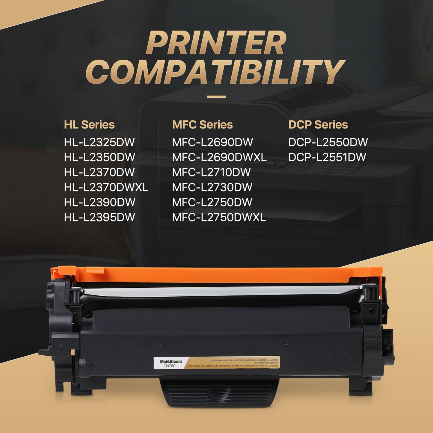 TN760/730 Toner Cartridge Replacement w/Chip for Brother