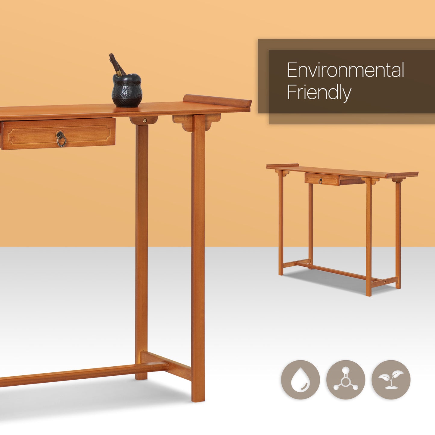 Chinese Altar Table w/Drawer - Brown