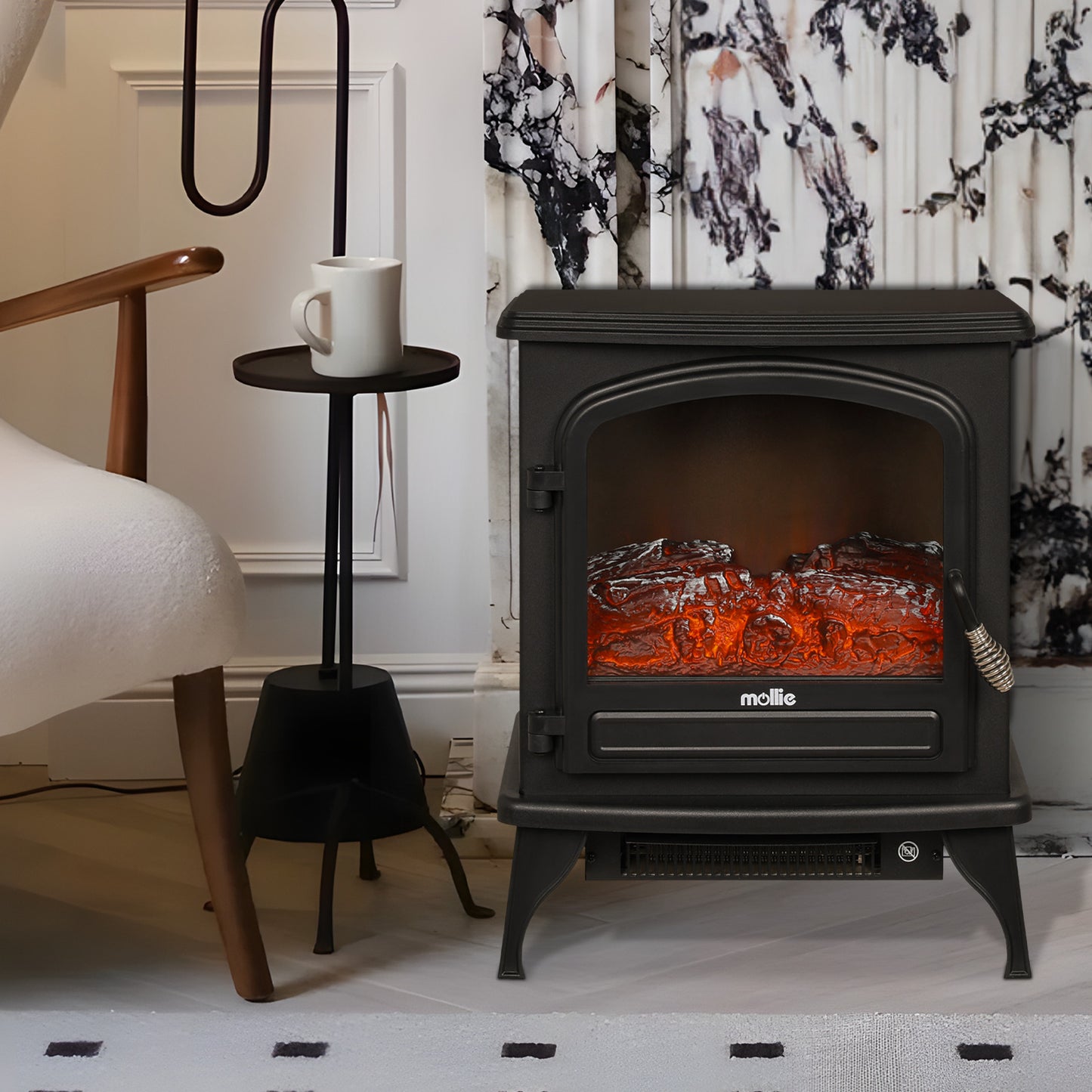 Freestanding Electric Fireplace - 1500W Space Heater