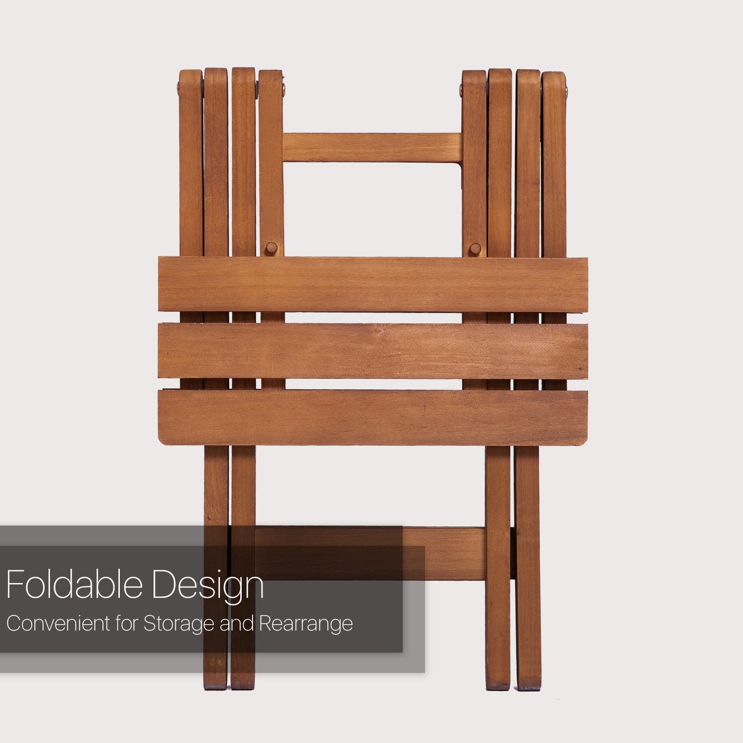 Square Folding Stool - Wood - Brown