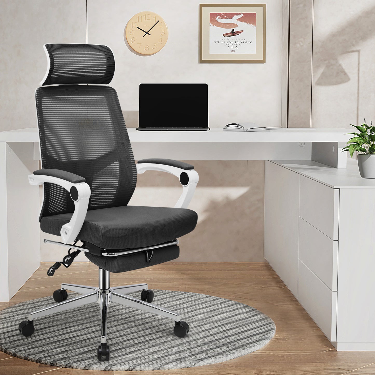 Reclinable Office Chair w/Footrest
