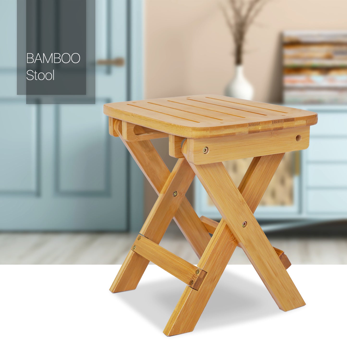 Foldable Step Stool Foot Rest - Natural