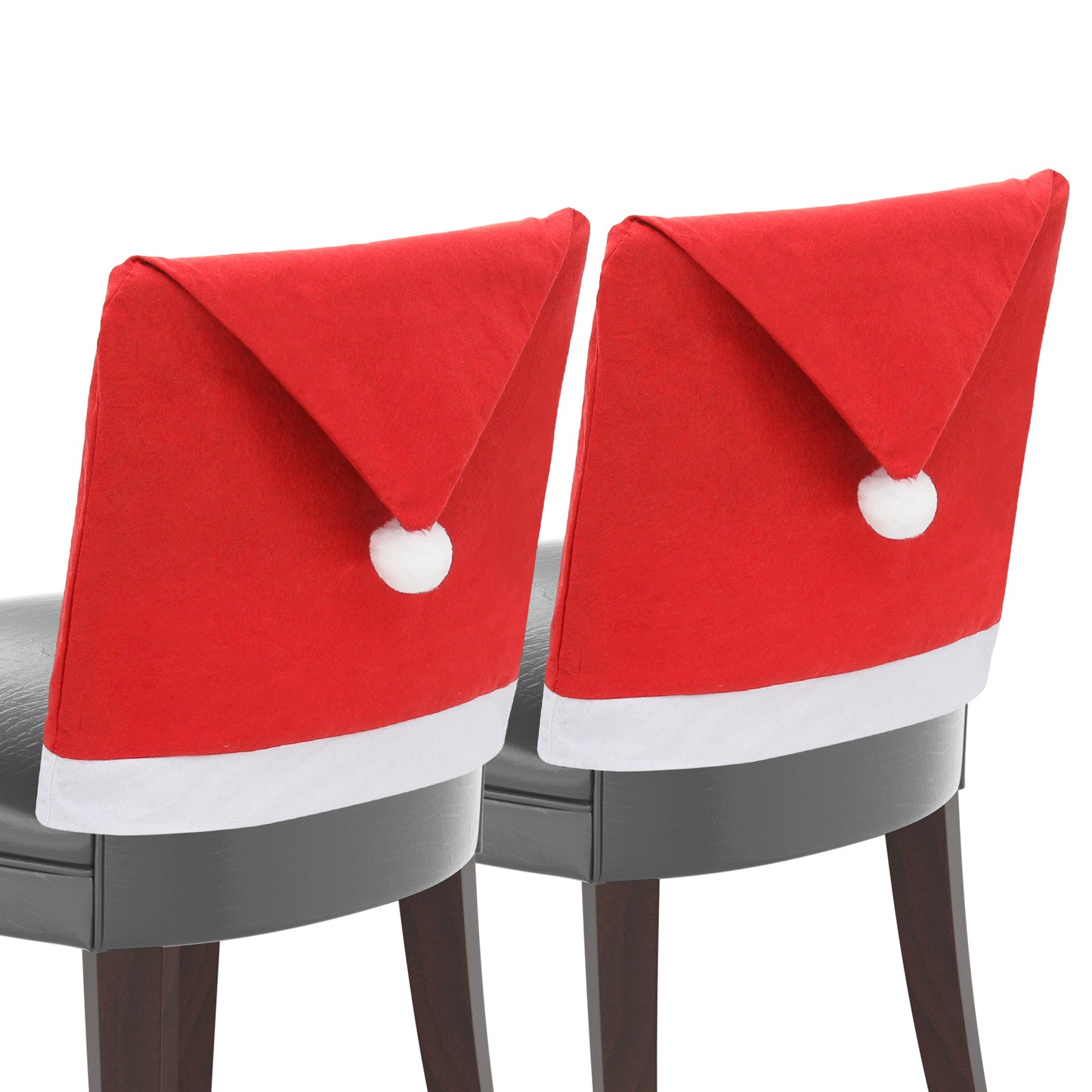 2 Pack Christmas Chair Cover-Christmas Hat Style-Stretchable Fabric