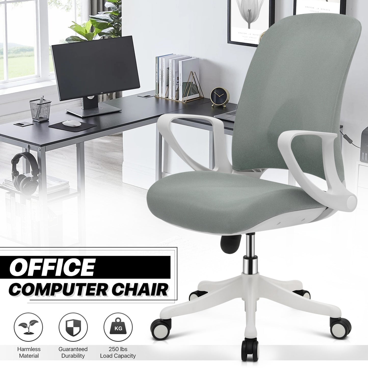 Office Chair w/D-Shaped Armrest