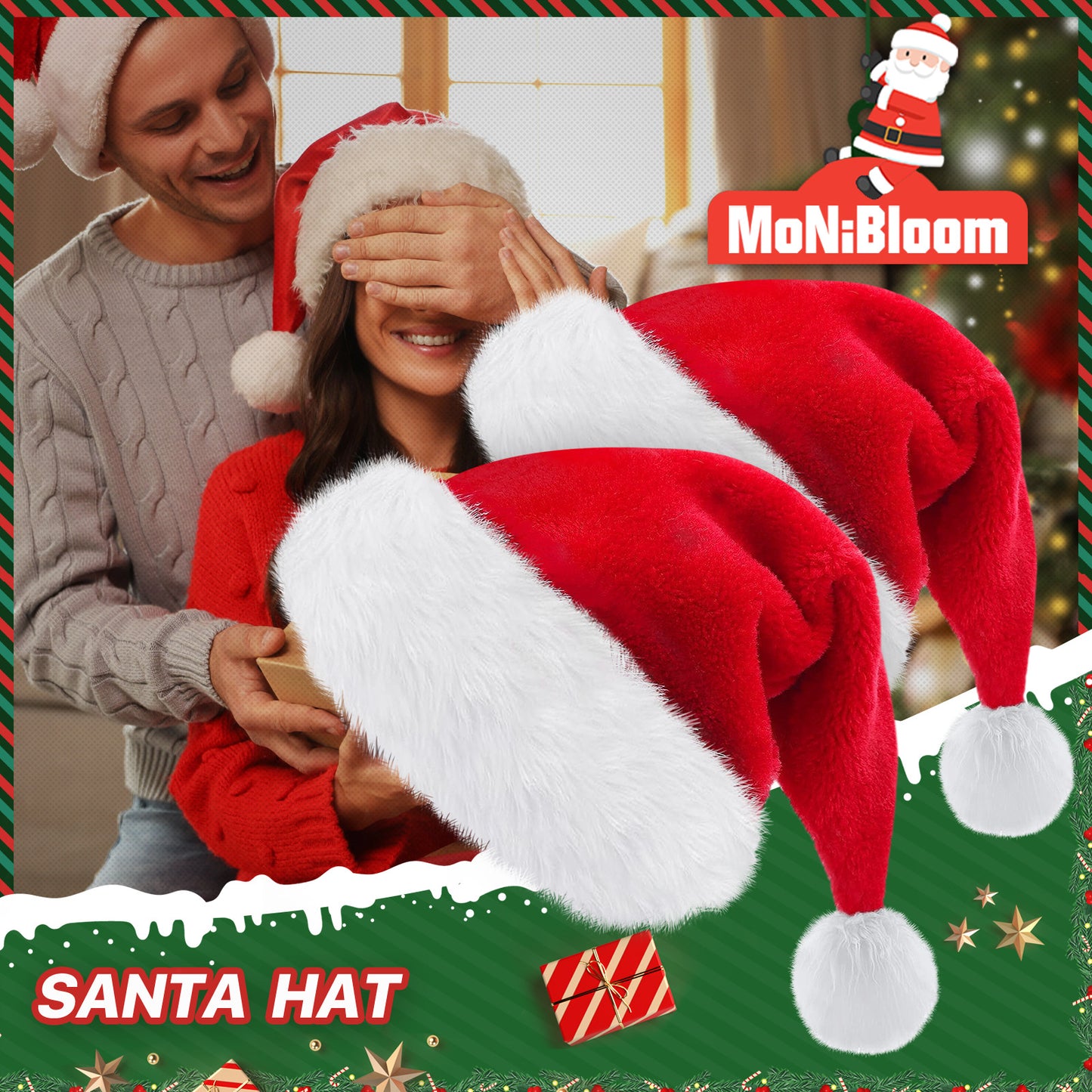 Short Plush Christmas Hat