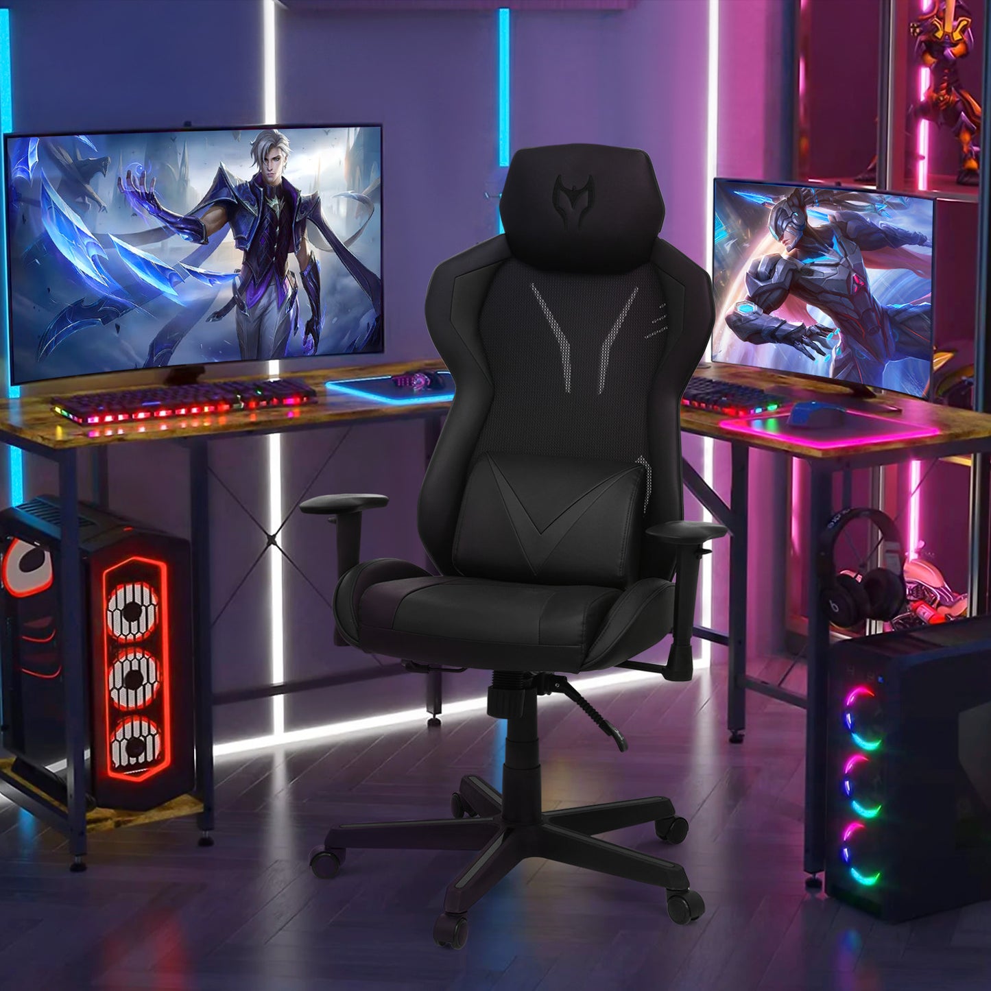 Gaming Chair w/Lumbar Support & Headrest #007