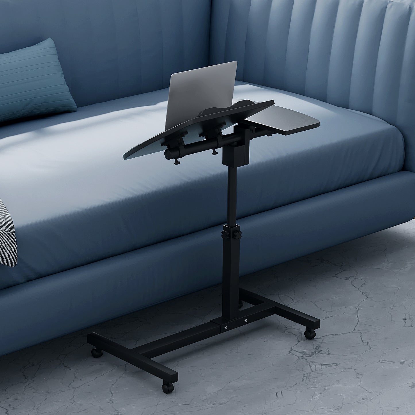 Rolling Lifting Computer Desk 16"x23.5"x35.5" - Adjustable Tilt