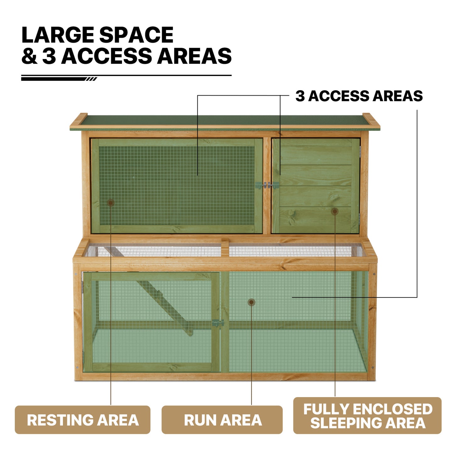 Wooden 2-Tier Chicken Coops Hutch