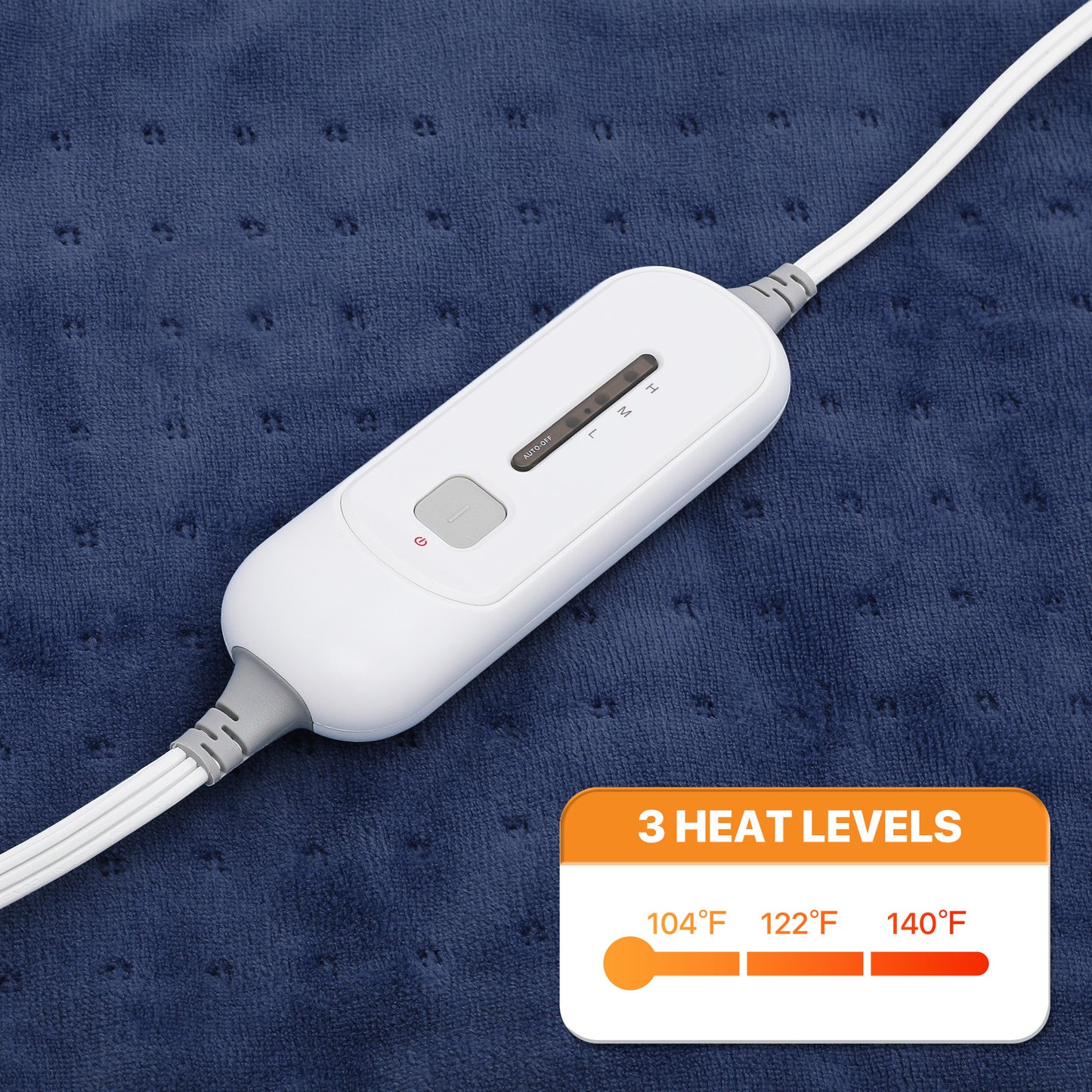 24" x 12" Electric Heating Pad - Coral Fleece + Knitted Fabric - Half an Hour Timer + 3 Heating Levels