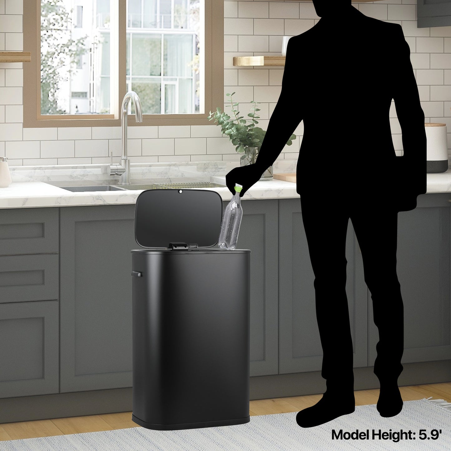 Motion Sensor Trash Can - 55L