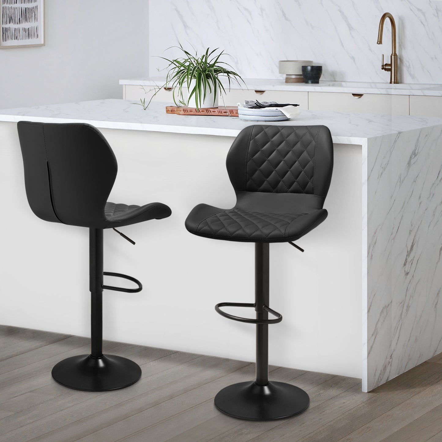 Diamond Pattern Bar Stool 2 Pcs