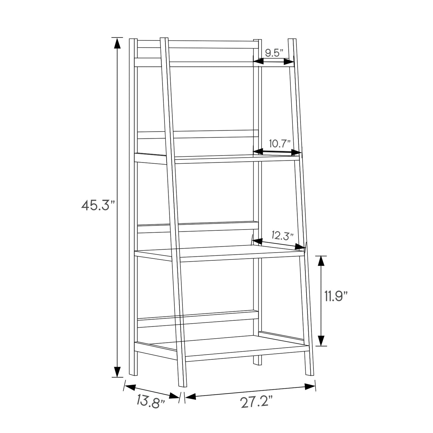 Simplified Trapezoid Multi-Functional Flower Plant Rack - 4 Tier - White
