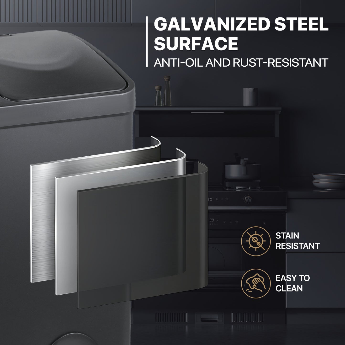 3 Compartment Step On Trash Bin - 3 * 15L