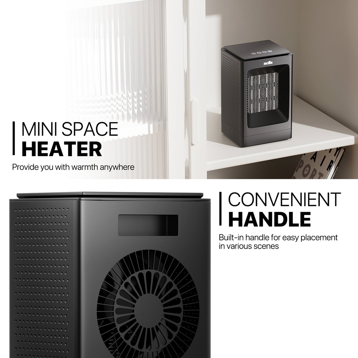1500W Cuboid PTC 160 sq.ft Space Heater w/LED Display