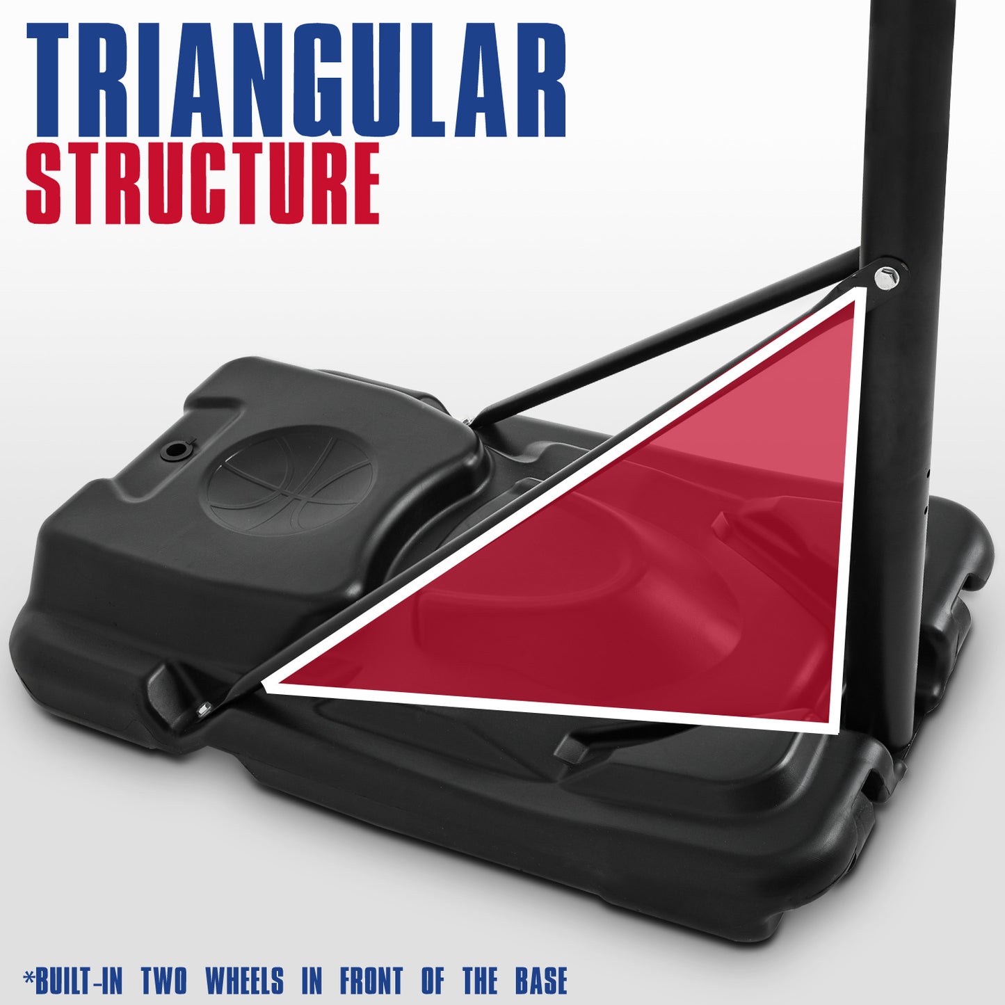 10 Ft Adjustable Height Portable Basketball Hoop w/Standard Rim