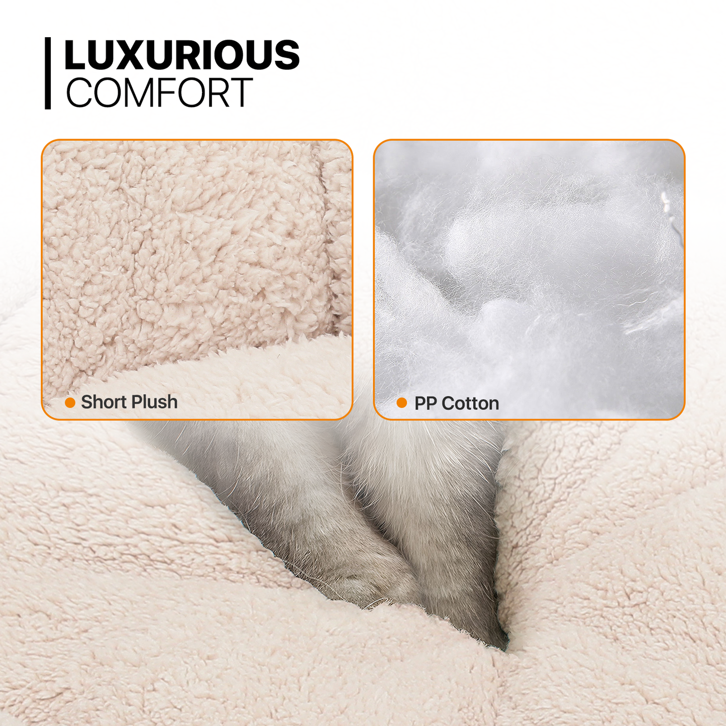 Pet Bed - Round - 23.5'' Diameter - Short Plush - Machine Washable