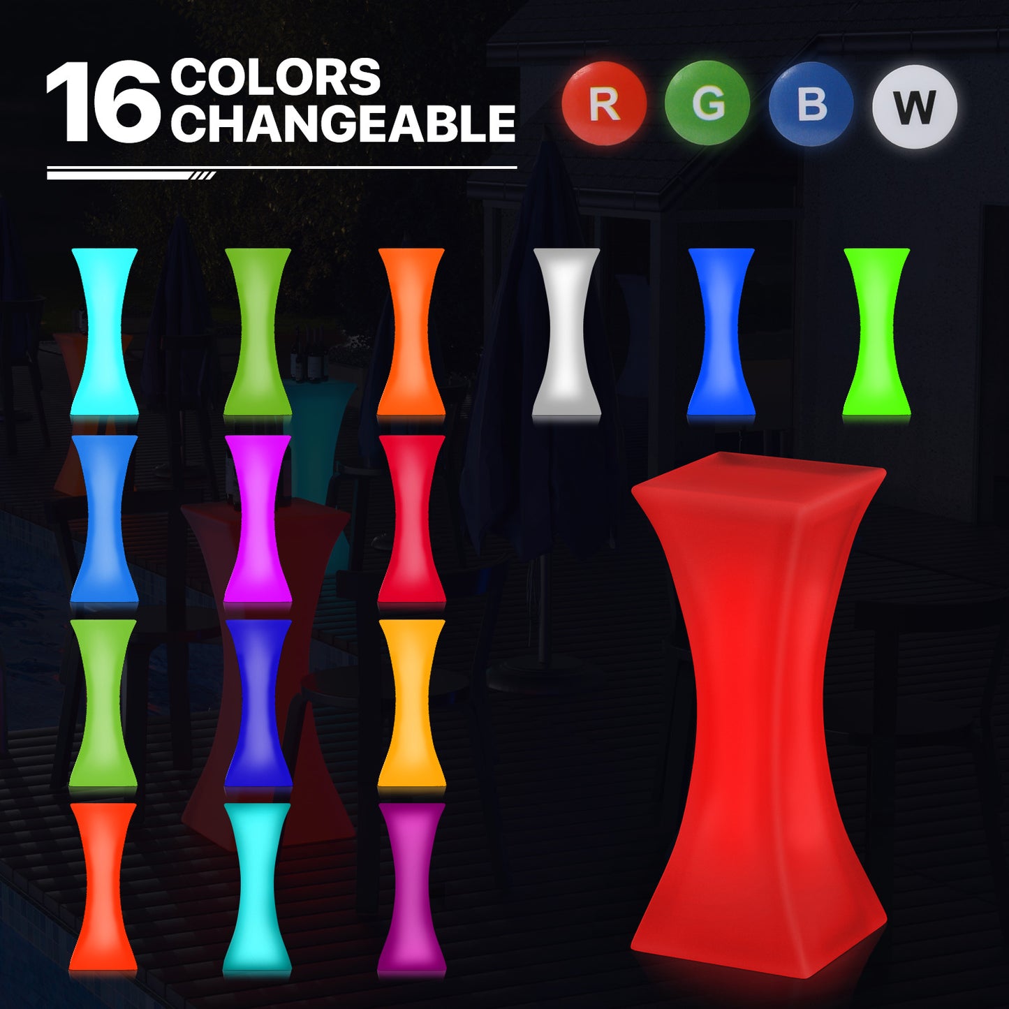 LED - Table - Hourglass Shape - 16 Colors Remote Control