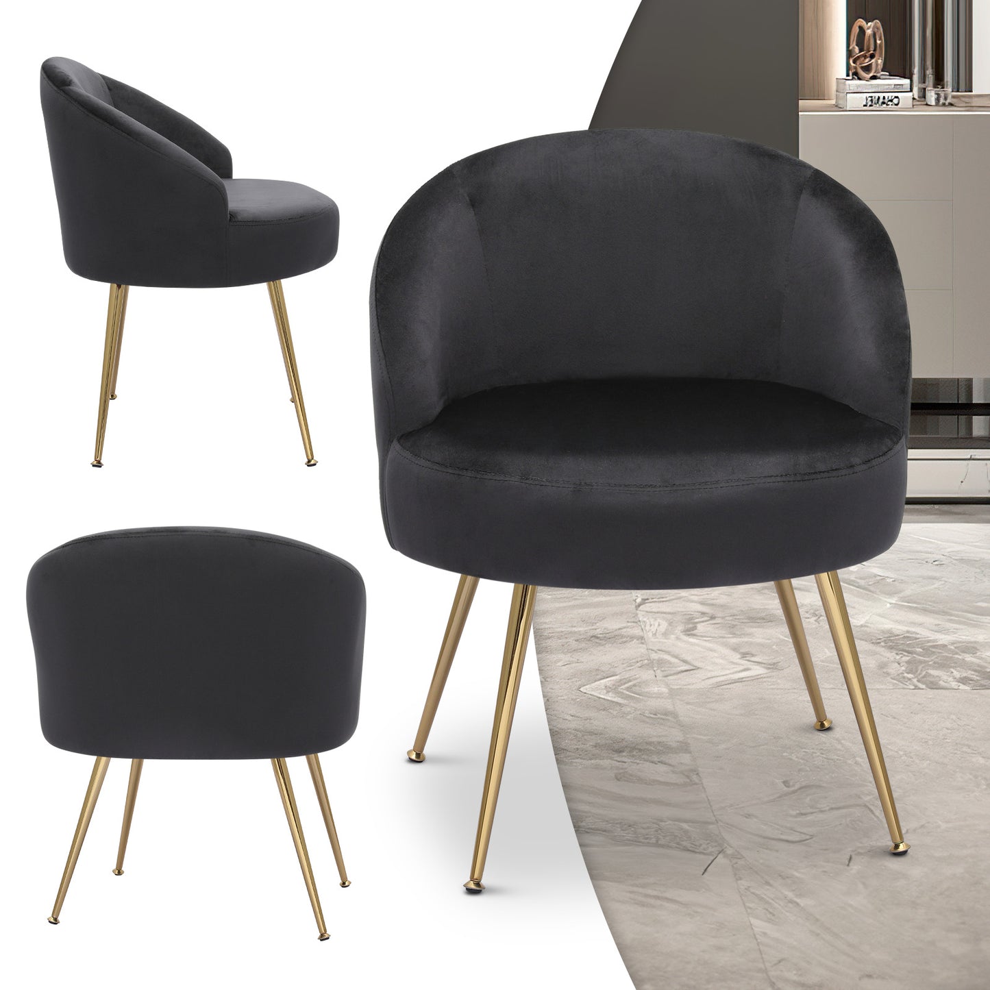 Modern Tufted Velvet Upholstered Accent Chair