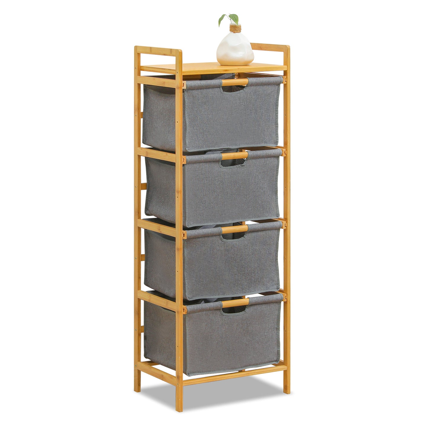 Fabric Drawer Clothes Organizer - Bamboo/Fabric - Grey
